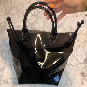 Zara Clear Black Plastic Small Tote Bag